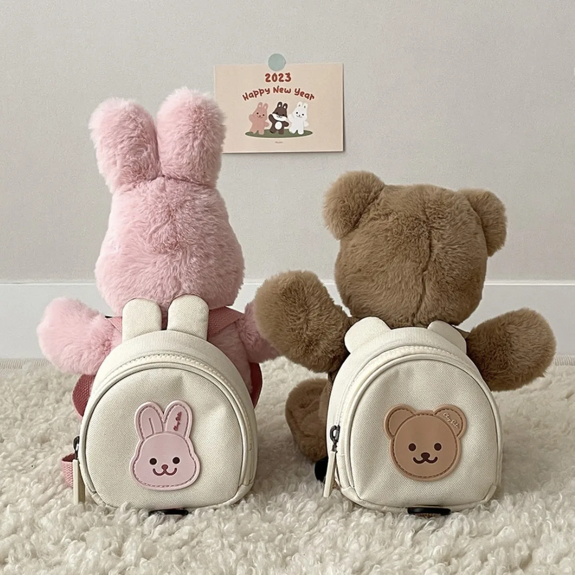 

Детский рюкзак в Корейском стиле с мишкой Тедди, милый уличный миниатюрный ранец для еды, сумка для хранения на плечо для предотвращения потери