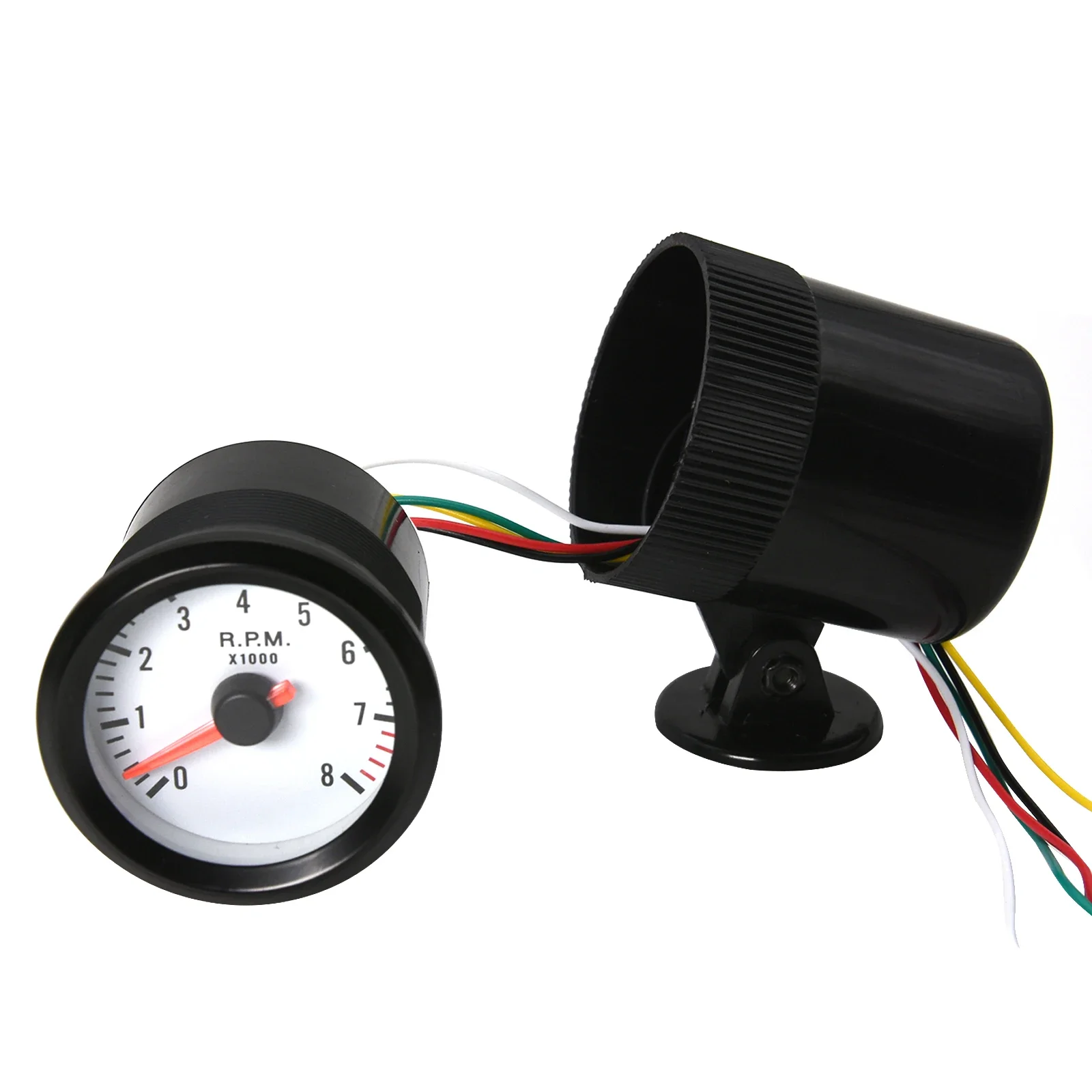 0‑8000RPM Tachometer 52mm Tacho Gauge Blue LED Backlight Universal for 12V Cars