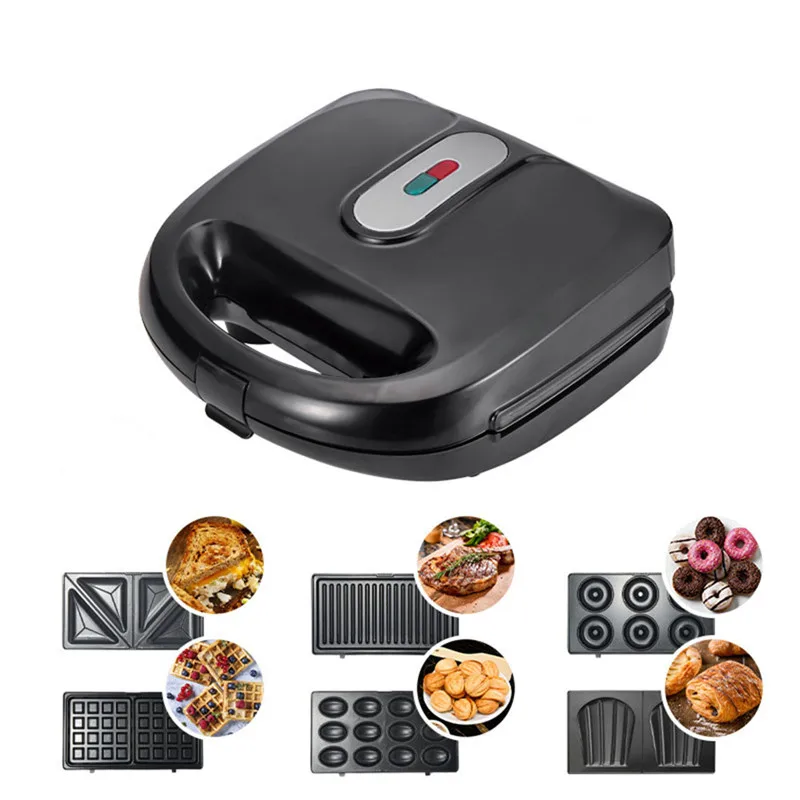 

6 In 1 Electric Waffle Maker Sandwich Toaster Baking Steak Grill Egg Cake Oven Frying Pan for Kitchen EU Plug 750w