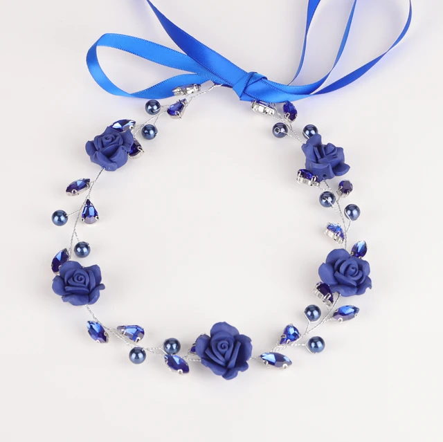 Crystal Blue Floral Headband main image 1