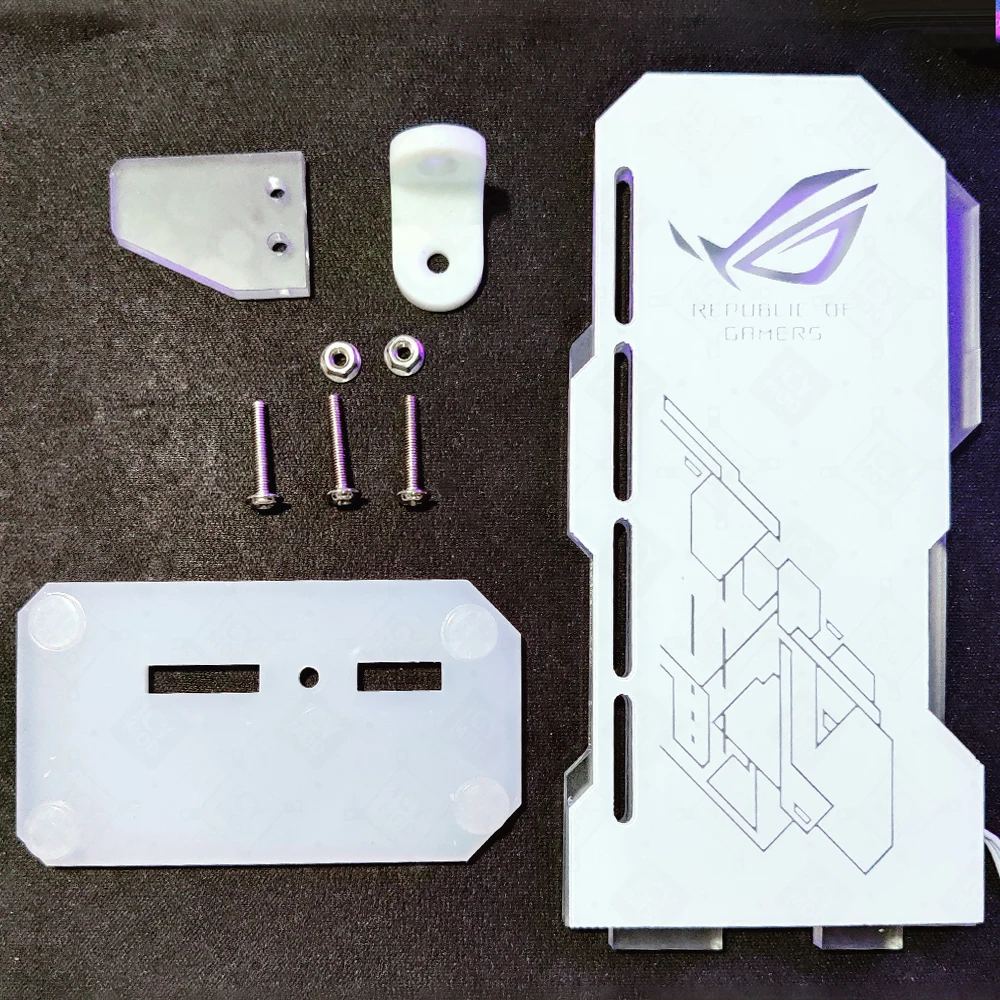 Customizable VGA Bracket ARGB Vertical GPU Holder White PC Video Card Support Chassis Water Cooler MOD 5V 3Pin AURA