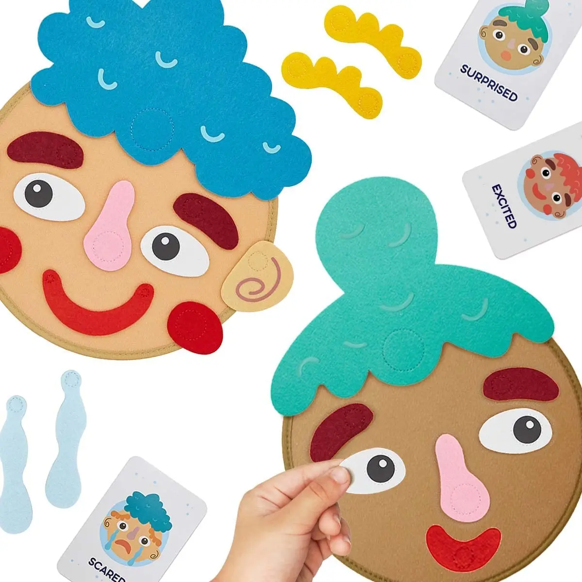 Montessori Social Emotional Learning Toys for Kids Make Faces and  Five Sense Organs DIY Assembling Puzzle 3