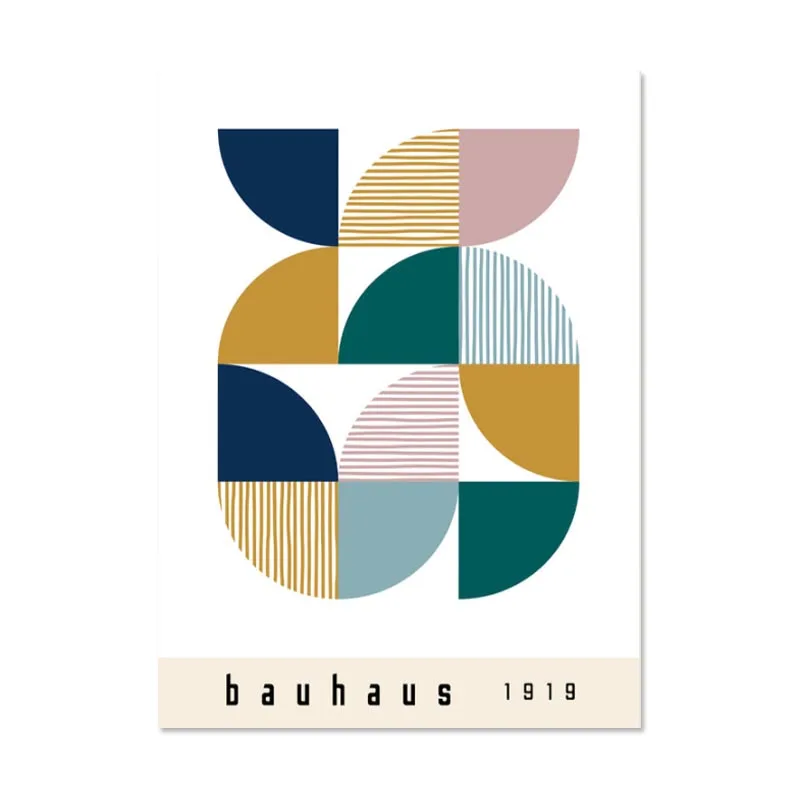 Black and White Modernism Canvas Print - Vintage Minimalist Bauhaus Wall Art
