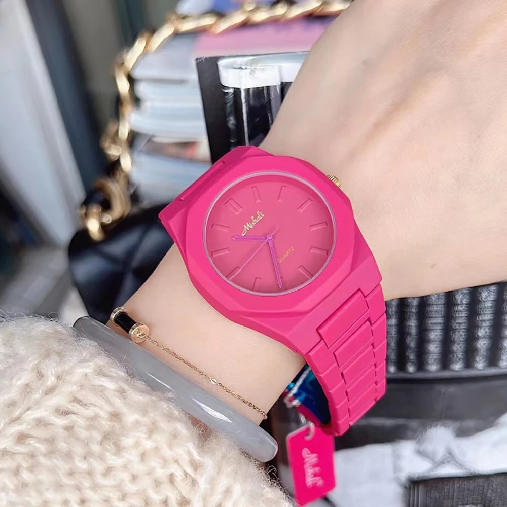 

Personality Fashion Big Dial Quartz Wristwatches High Quality Dopamine Women Watch Free Shipping Steel Strip Relojes Para Damas