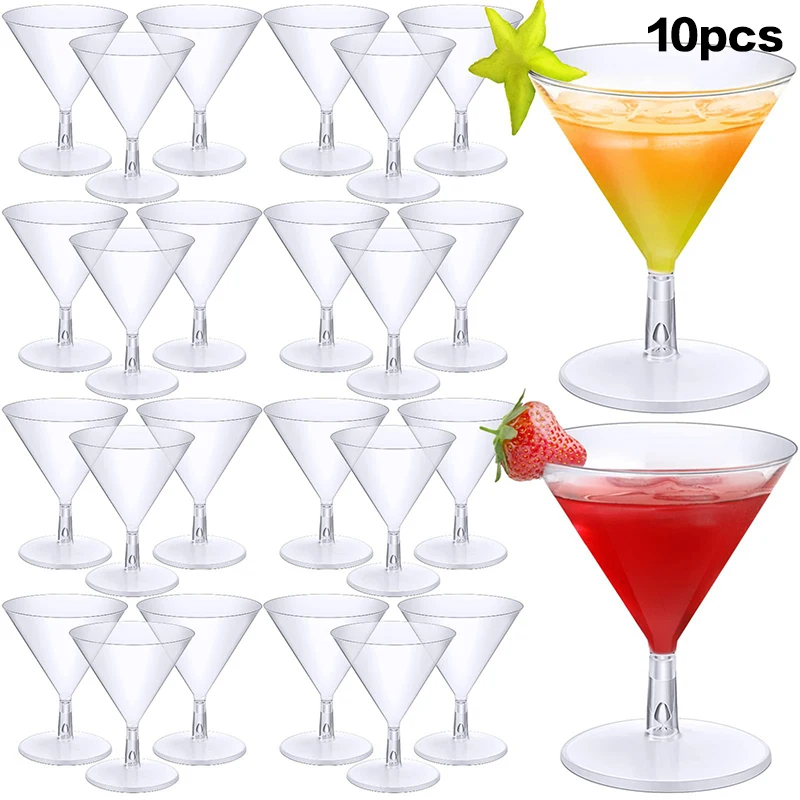 10Pcs Fashion Wine Party Champagne Cocktail Plastic Champagne Disposable Goblet Beer Whiskey Cups Party Tableware