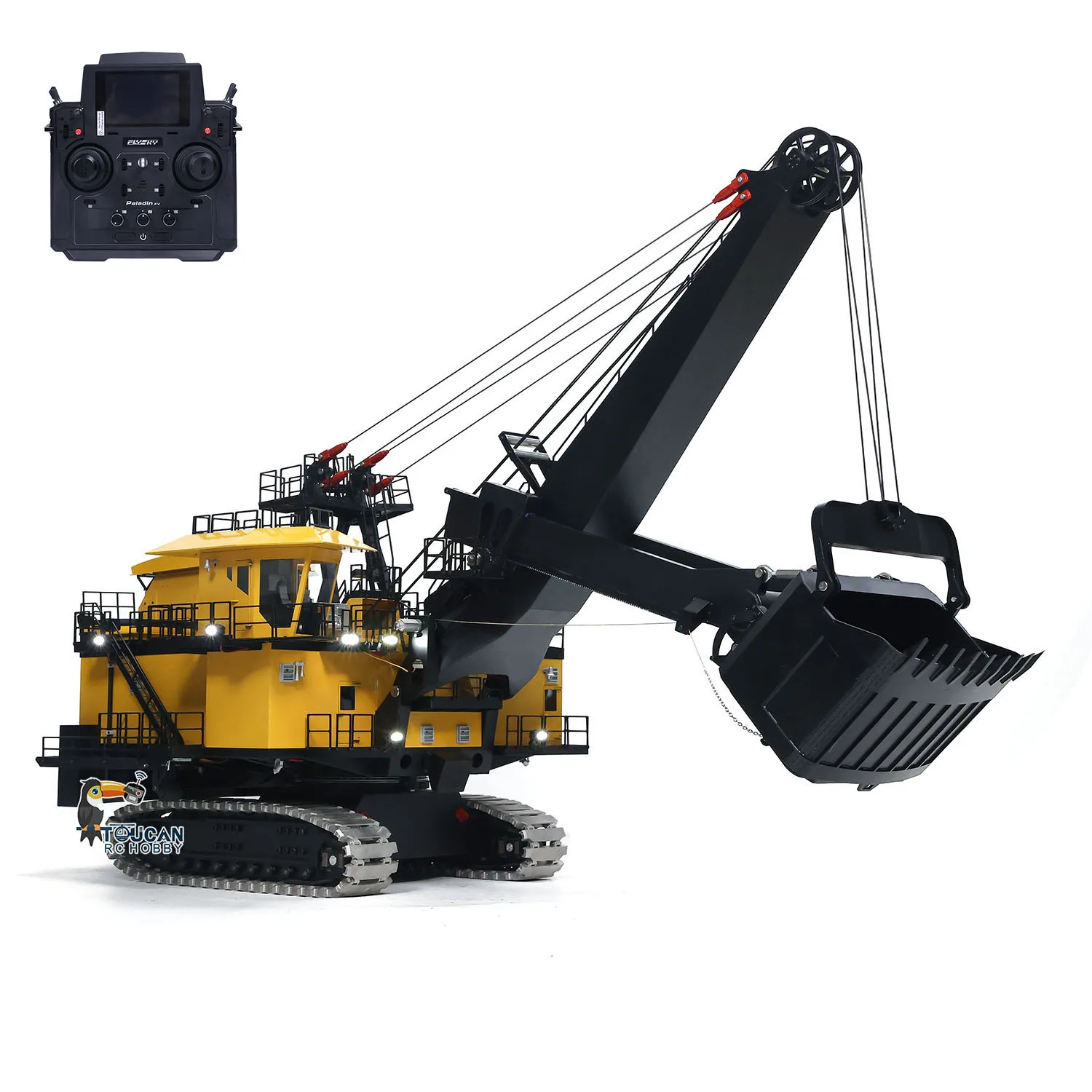 1/25 RC Metal Electric Rope Shovel Excavator Mining Equipment Heavy Digger Remote Control Finished Light Trucks Car Machine Toys 5
