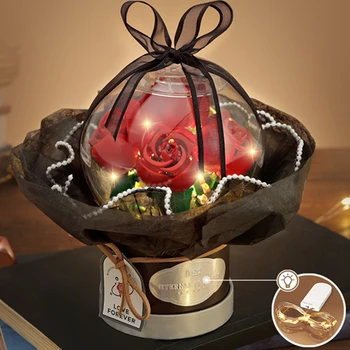 LOZ Romantic Light Roses Flowers Sunflowers Gardens Valentine's Day Building Blocks Classic Model Mini Bricks Sets Kids Kits