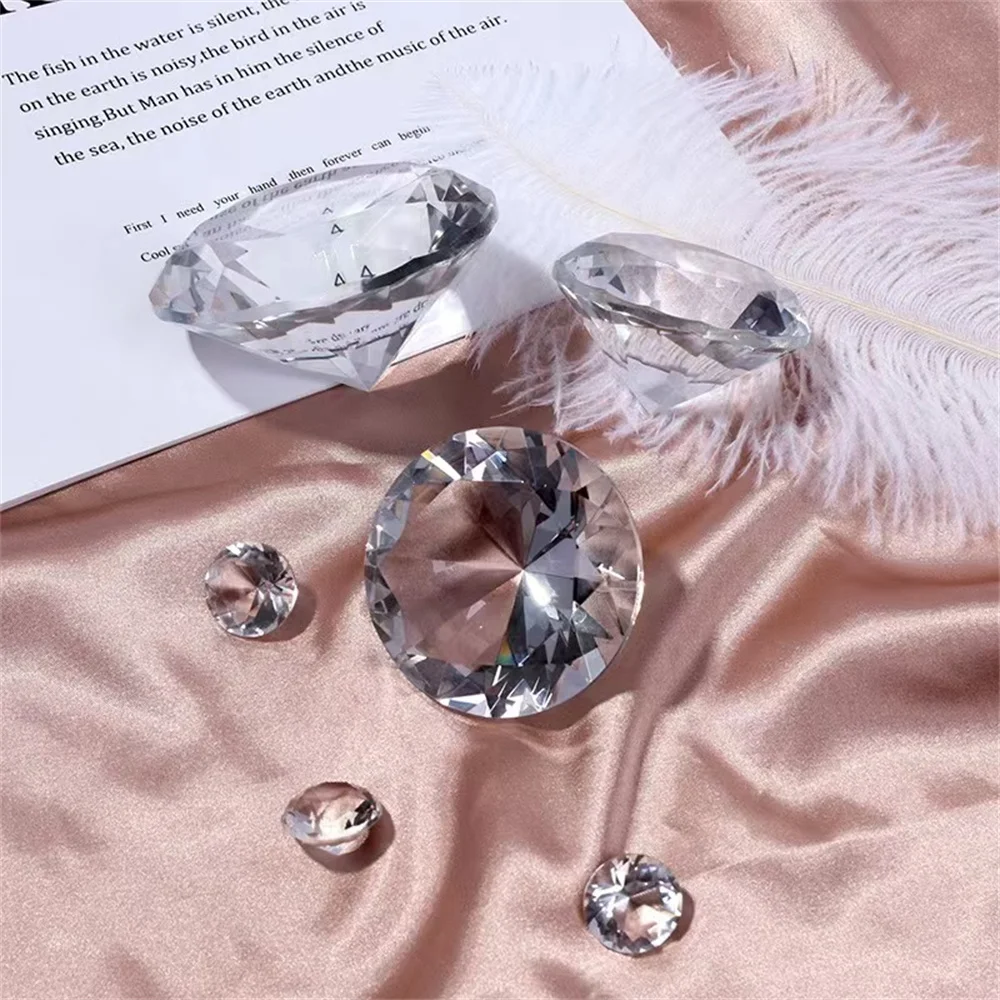 30-80mm AB Colorful K9 Crystal Diamond Paperweight Decorative Rainbow Maker Prism Glass Diamonds Wedding Room Desktop Decoration