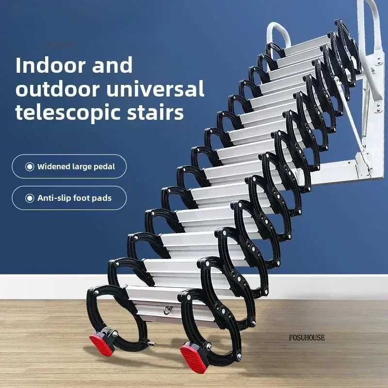 다기능 가정용 가구 보이지 않는 접이식 사다리 야외 텔레스코픽 계단 알루미늄 합금 두꺼운 사다리