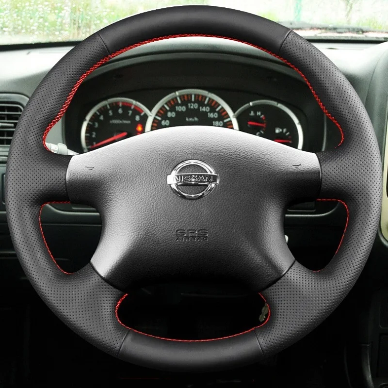 

Customized Car Steering Wheel Cover Anti-Slip Leather For Nissan Paladin Hand-Stitched Interior Protective Car Accessories