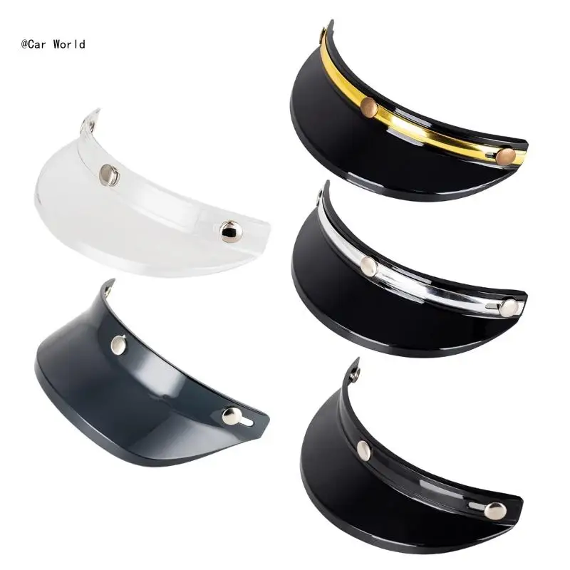 

6XDB 3 Button UV Protections Removable Half Open Face Helmet Brim Visor Replacement