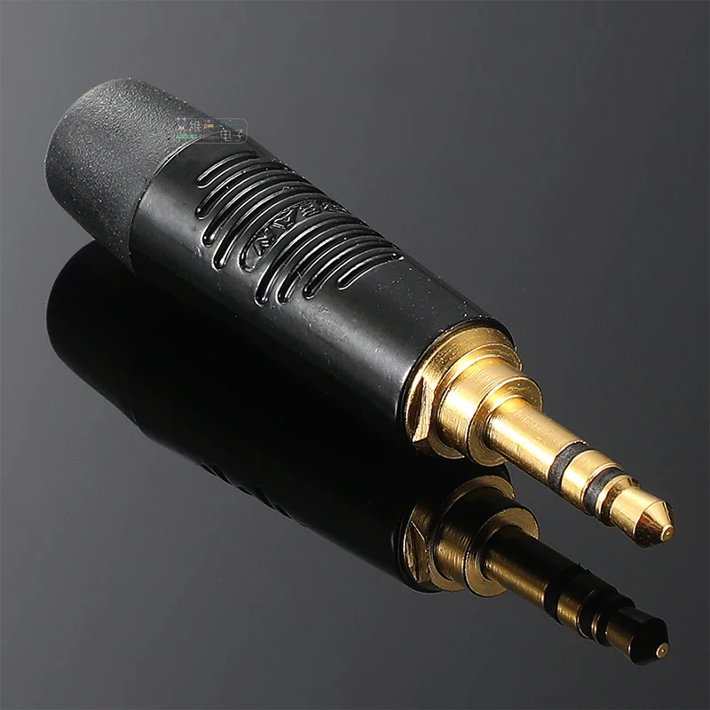 3,5mm Vergoldeter 3-Poliger Stereo-Audiostecker Männlicher Anschluss DIY Löten Schwarzes Metallgehäuse RTP3C-B – Detail 6
