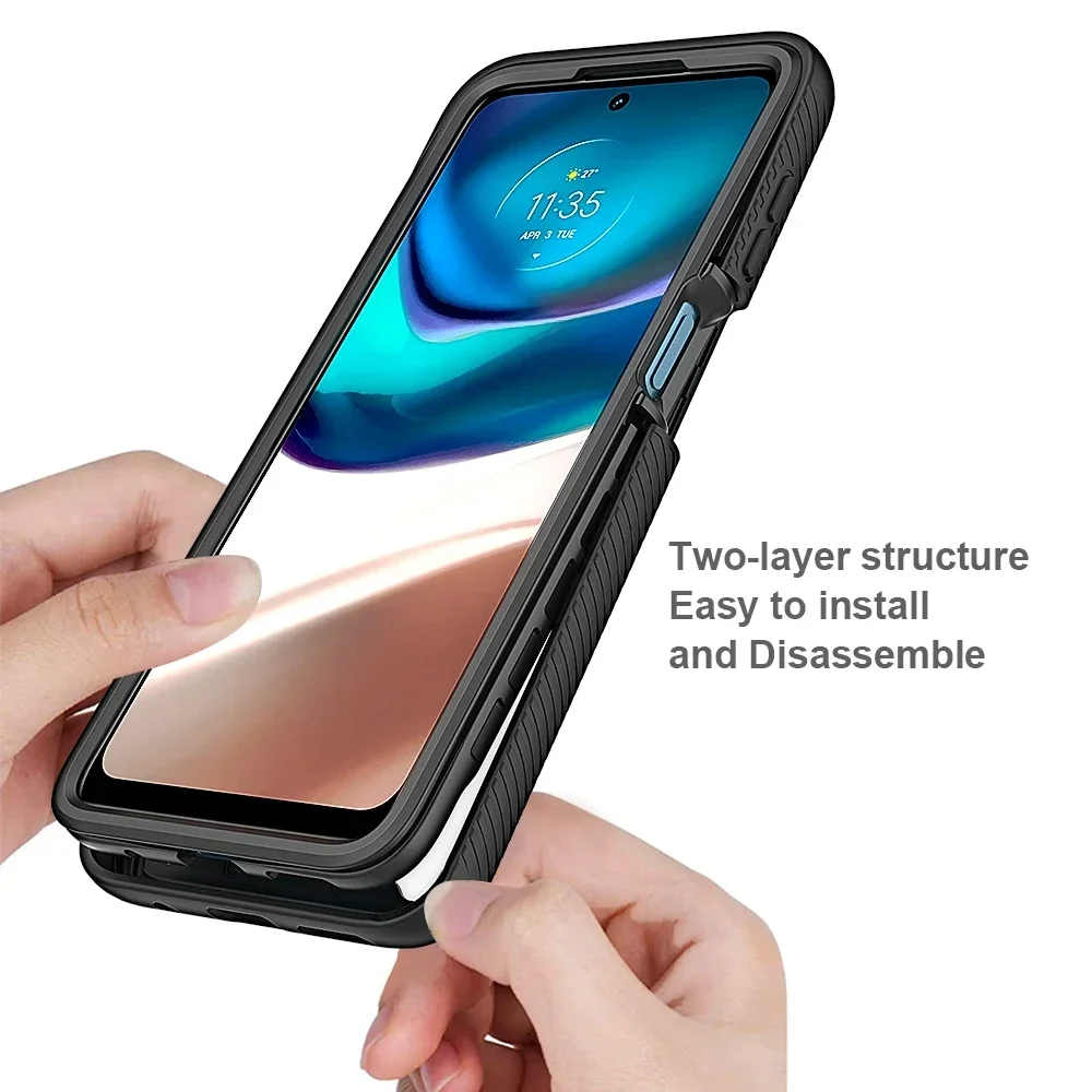 Hybrid Rugged Shockproof Transparent Phone Case with TPU Frame