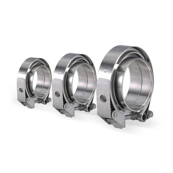 304 สแตนเลส 2.5 "3" QUICK RELEASE V Band CLAMP 63 มม.76 มม.ท่อไอเสียเทอร์โบท่อ Vband CLAMP ชายหญิงหน้าแปลน V CLAMP ชุด 1