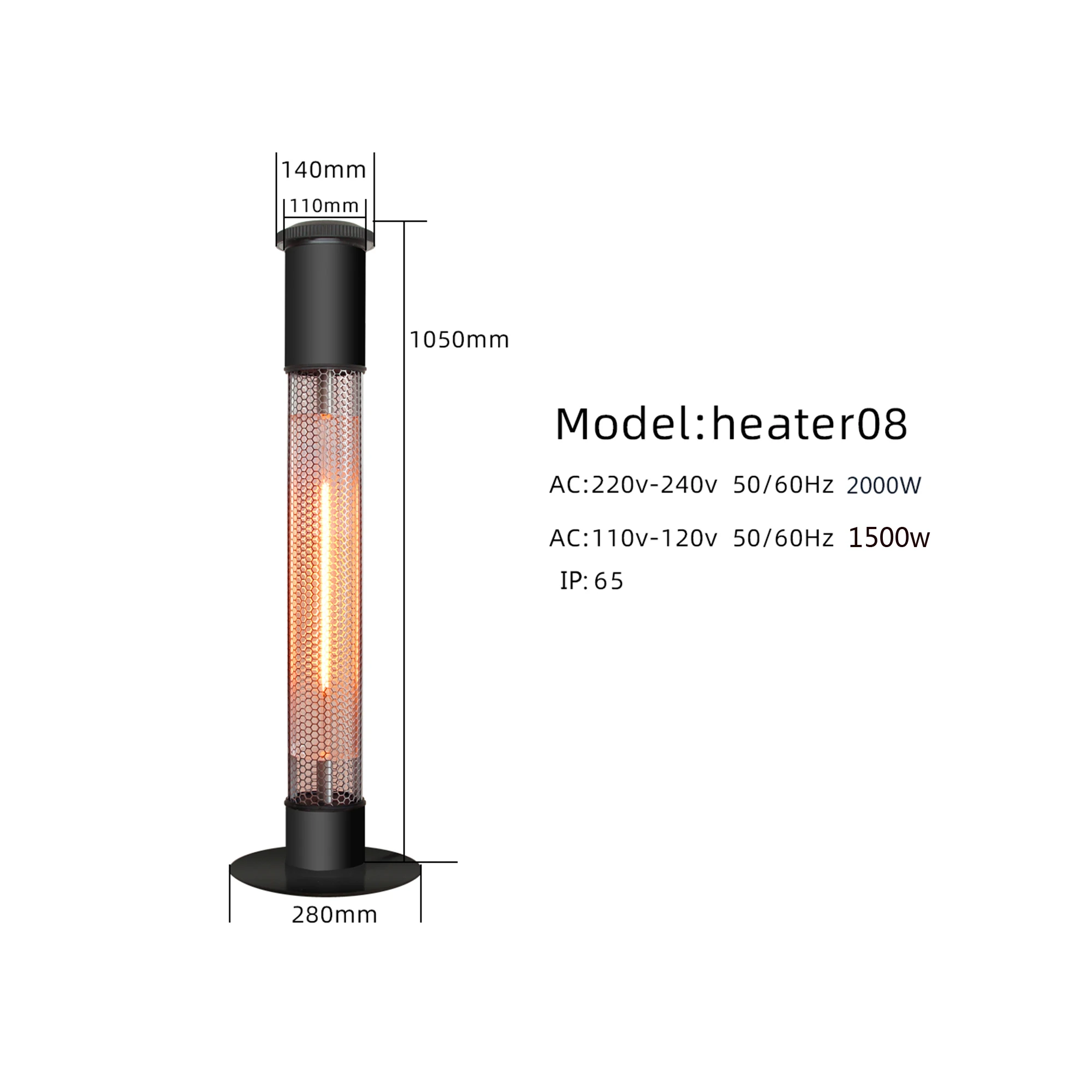 hot sales factory price Quiet Infrared Heater Gold Tube Freestanding  Electric Patio Heater Outdoor Heaters - AliExpress