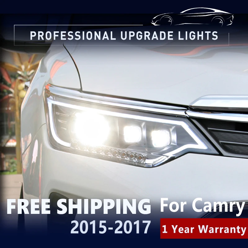 

Фонарь передний для Toyota Camry v55, фара головного света 2015-2017, лампа головного света для Camry, детали Drl Q5, объектив ксенонового проектора, Стайлинг автомобиля