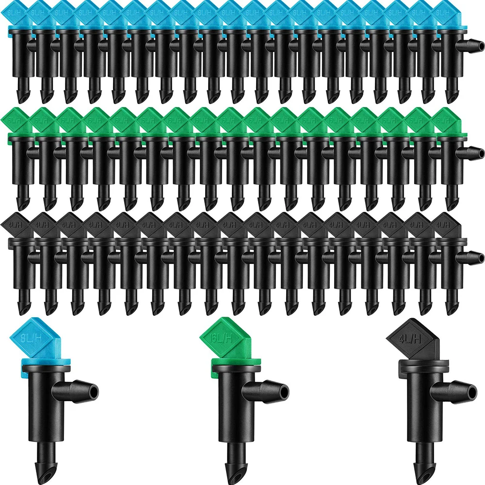 Irrigation Drip Emitter Garden Flag Irrigation Dripper Trees and Shrubs 20 Pieces (Blue Black 2GPH) greenhouse irrigation