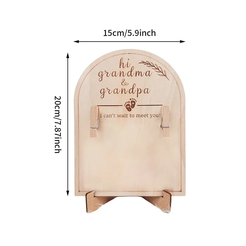 Wooden Ultrasound Picture Frame Double-Sided for New Moms Announcements Pregnant Wooden Sign Ideal Christmas Gift 1PC