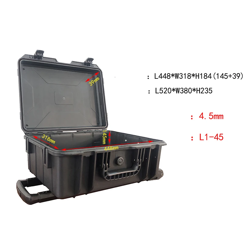 Trolley Safety Case Hardware Tool PP Multi Function Portable Board Equipment Shipping Toolbox Protective Waterproof Storage Box