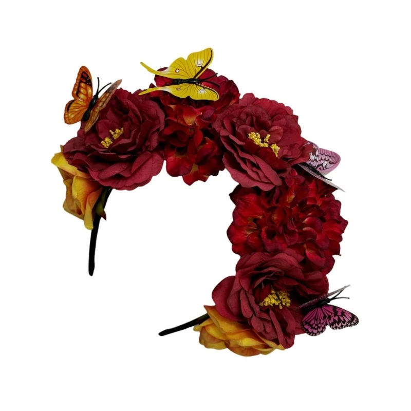 

Luxurious Realistic Butterfly Headband for Woman Flower for Cosplay Fairy