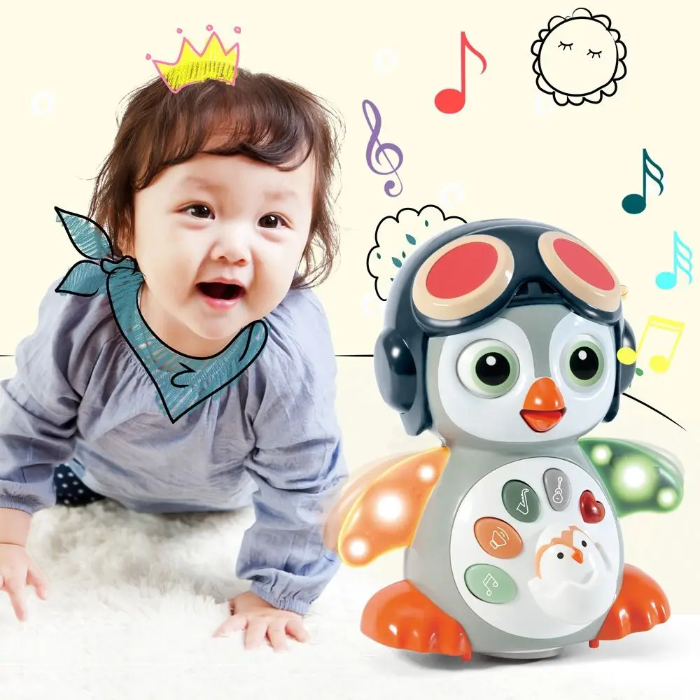 

Electric Swing Penguin Musical Toys ABS Universal Light Music Learning Toy 4 Models Music Tummy Time Toy Infant 0-18 Months