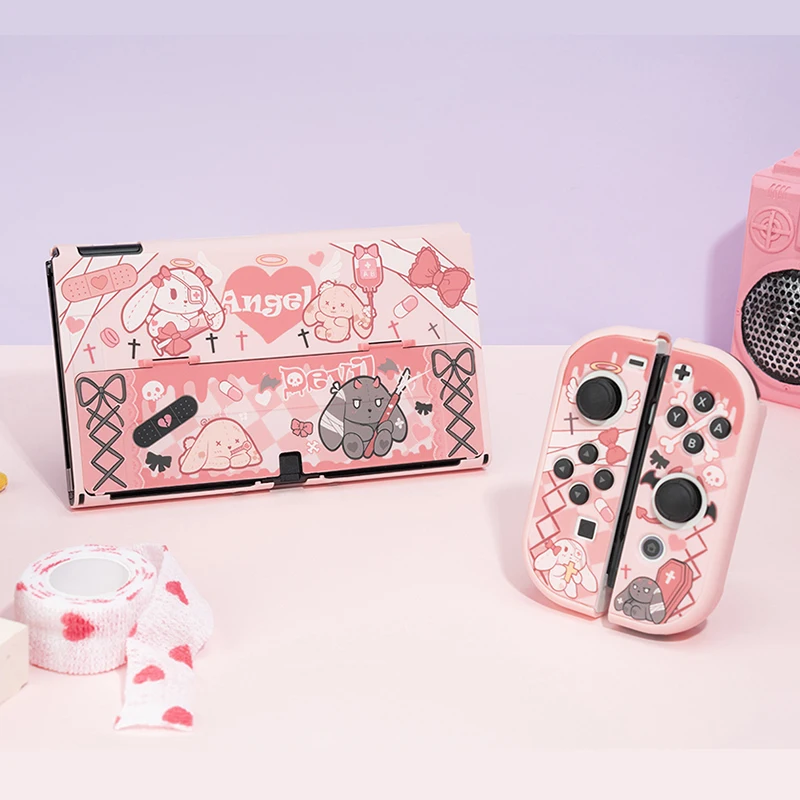 

Gothic Rabbit Dockable Case Compatible with Nintendo Switch OLED/Switch Shock-Absorption and Anti-Scratch Protective Cover