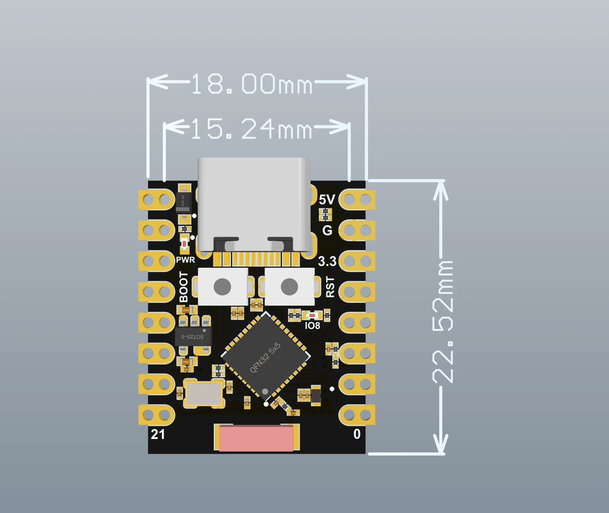 SAMIROB ESP32-S3 ESP32-C3 ESP32-H2 ESP32-C6 Entwicklungsboard ESP32 C3 SuperMini WiFi Bluetooth Erweiterungsboard – Detail 1