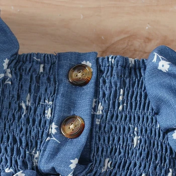 Girls Summer Floral Print Off Shoulder A-line Dress with Short Puff Sleeves - Perfect for Your Little Princess 5