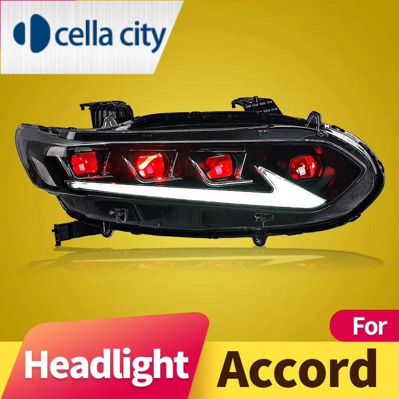 

Headlight Assembly for Honda Accord 2018-2020 LED DRL LED Dual Beam Lens LED Sequential Turn Signal LED Lens High Beam