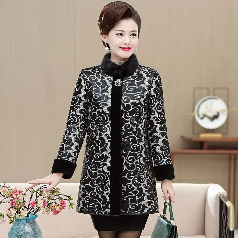 High-quality Elderly Women Winter Fur Coat 2023 New Middle