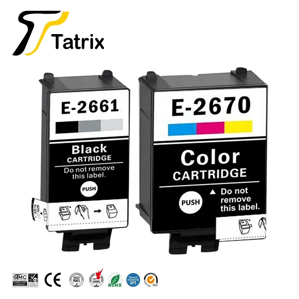 Tatrix T2661 T2670 266 T266 267 T267 Premium Color Compatible Ink Cartridge for Epson WorkForce WF-100W WF-110W Printer (EU)