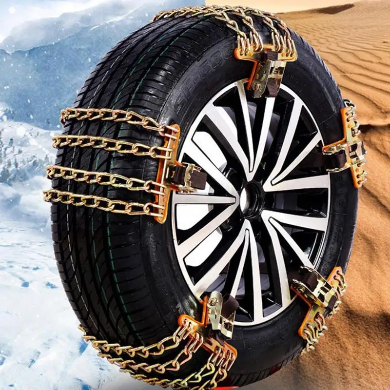 Car Tire Anti-skid Steel Chain Winter Spikes Cadenas Para Nieve Tire Chains Rain Winter Tool 4PCS for Car Truck SUV