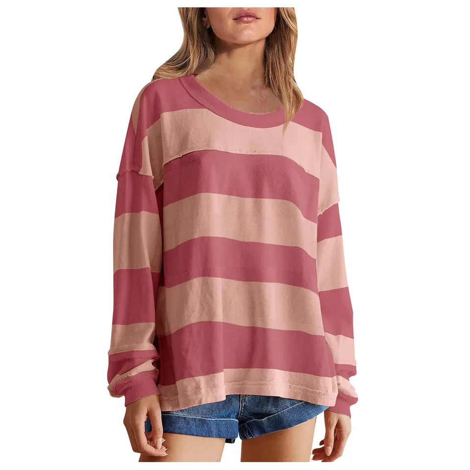 Stylish Loose Fit Stripe Sweater for Women