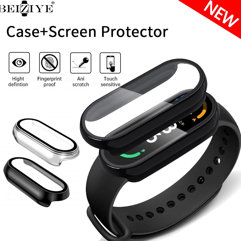 Tempered Glass Protective Case For Xiaomi Mi Band 7 6 5 4 Waterproof Protective Case For Xiaomi Miband 7 Smartwatch Accessories