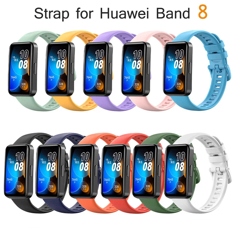 

Ремешок силиконовый для Huawei Band 8, сменный мягкий браслет из ТПУ, аксессуары для Huawei Band8