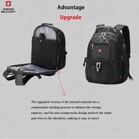 תיק מחשב SWISS 17 אינץ' עמיד למים עם יציאת טעינה USB בסגנון שוויצרי, תיק מולטיפונקציונלי לבית הספר, מוצ'ילה לטיולים ונסיעות 5