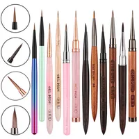 12Style Different Colored Handle Nail Acrylic Brush Liquid Powder DIY Nail Drawing Nail Art Bruses 1
