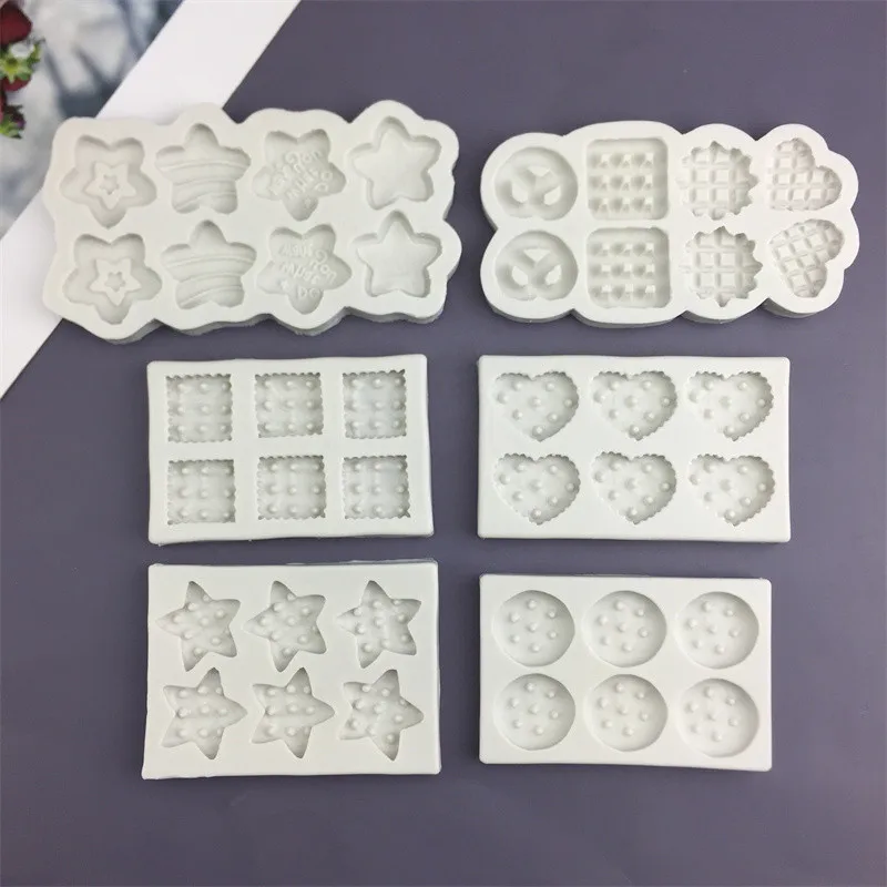 3D Simulation Cookies Silicone Candle Molds Diy Cartton Cookies Aromatherapy Gypsum Soap Crafts Resin Mold