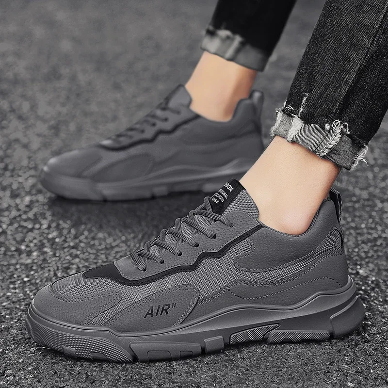 Men's Vulcanize Shoes Mesh Male Sneakers Spring Fashion Lace-up Solid Men Casual Shoes Rubber Flat Autumn Casual Man Shoes 5
