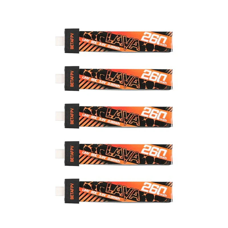 BETAFPV LAVA 1S, 260 мАч, 80C, аккумулятор (5 шт.), 3,8 В для Air65 II, бесщеточный квадрокоптер Whoop Meteor65 Pro Cetus thumbnail 4