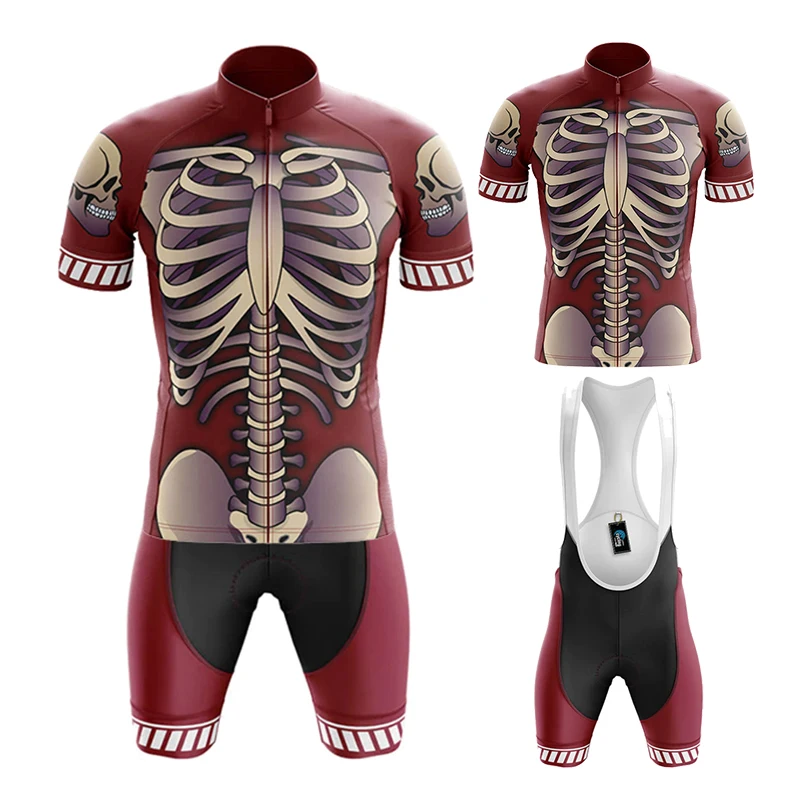 Cycling Jersey Set Men Bicycle Cycling Clothes Skeleton Cycling