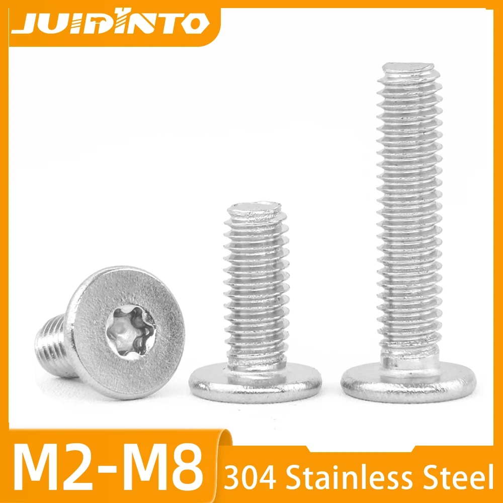 Torx Head Screws 304 Stainless Steel M2 M2.5 M3 M4 M6 M8 Six-Lobe Ultra Low Flat Wafer Head Machine