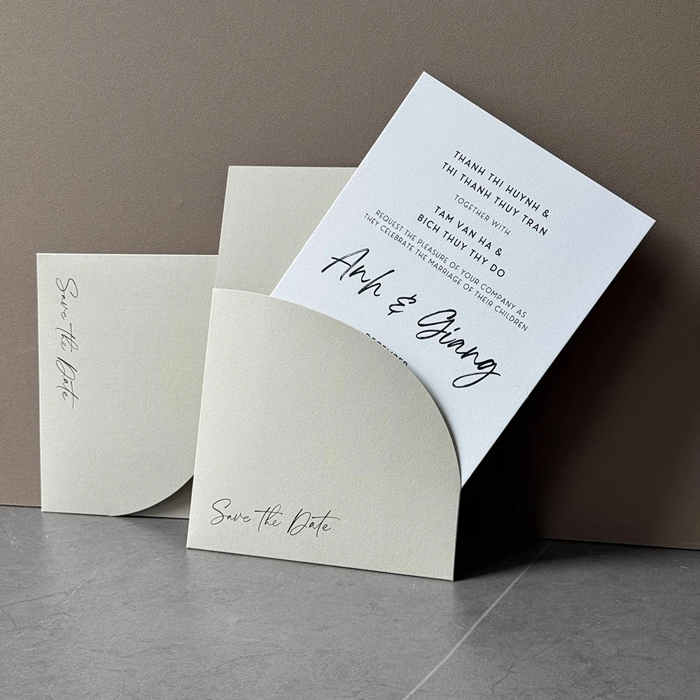 10 pieces Pocket save the date Wedding Invitation Cover, Engagement XV Birthday Baptism Simple Invitations Envelope，5*7inch invi