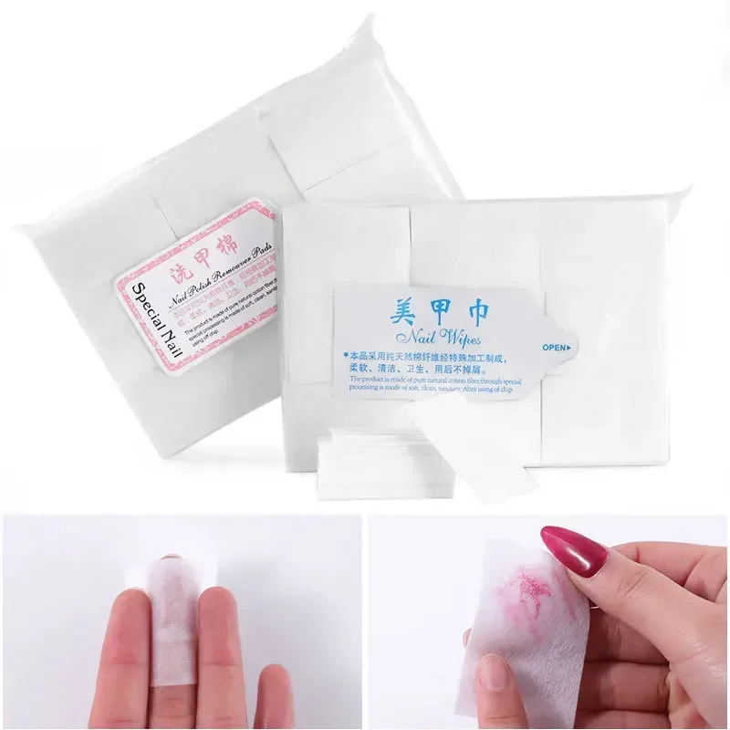 Lint Free Nail Polish Remover Pads Fibre Thickened Cotton Wipes Hard Soft Nail Art Cleaning Tool 400/600/603pcs/bag Nail Polish Remover Nail Gel Remover Nail Polish Remover Wipes Nail Cotton Pads Disposable Nail Pads