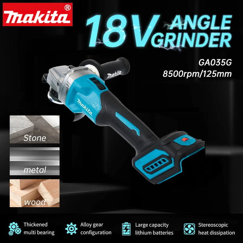 Makita brushless lithium electric hand grinder, handheld angle grinder, rechargeable angle grinder Ga035g Ga050g 5
