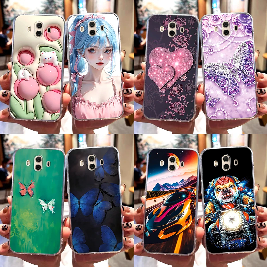 Custodia Unica Para Cover Posteriore Antiurto Per Huawei Mate 10 Custodia Trasparente Per Air Bag Spessa Simpatico Cartone Animato Per Huawei Mate 10 