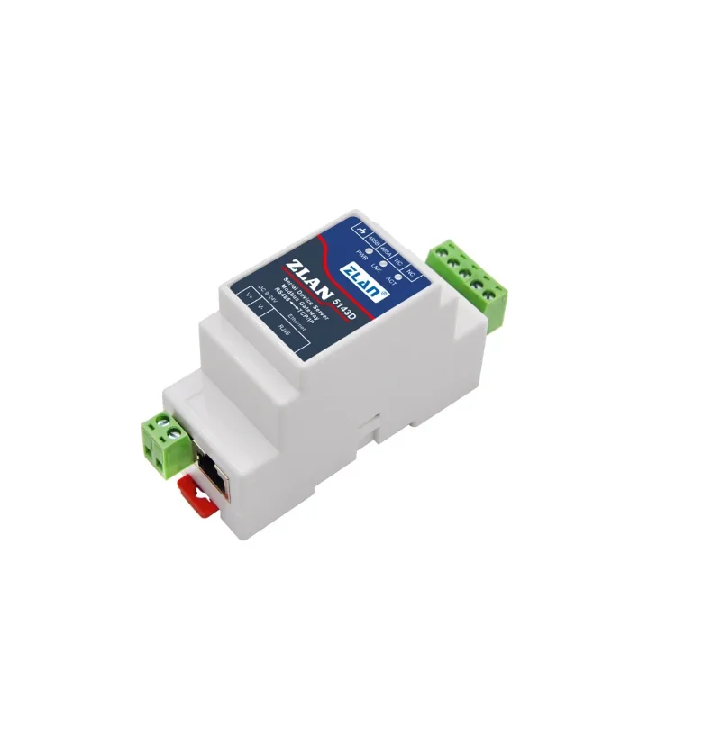 ZLAN 5143D Din 레일 직렬 RS485-이더넷 TCP IP 서버 이더넷 컨버터, 어댑터 옵션 포함