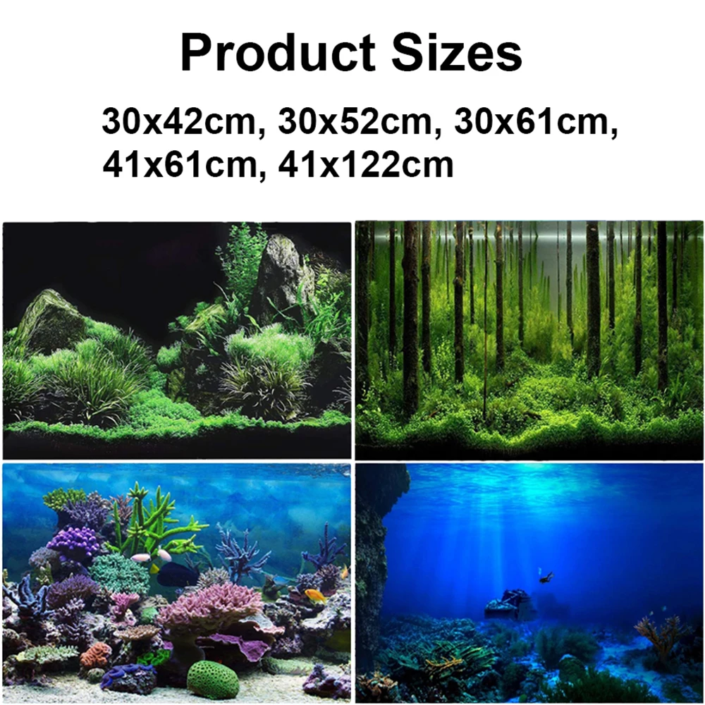 Title 1, 5 Size 3D Aquarium Background Poster PVC Adhesi...