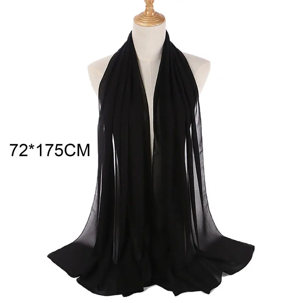 

Women Long Shawl Scarf Solid Color 72cmx175cm Ultrathin Chiffon scarves Hijab Wraps Ladies Headscarf bufandas mujer