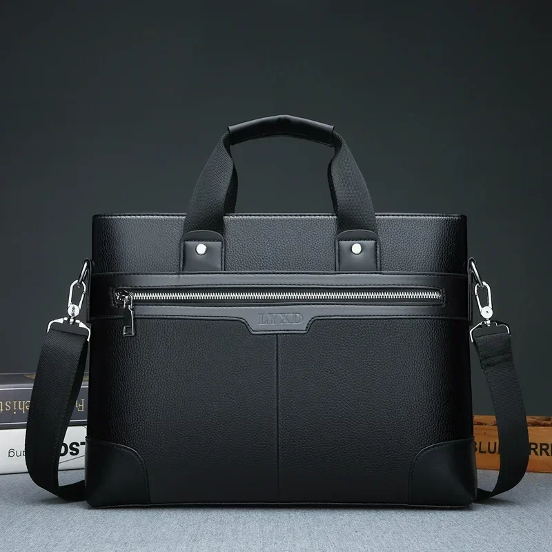 Men's PU Leather Briefcase, Waterproof Anti-Theft Laptop Bag for Business, Office & Travel - Document Organizer Shoulder Bag 패키지